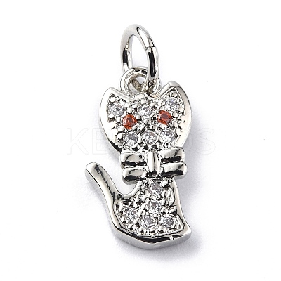 Brass Micro Pave Cubic Zirconia Charms ZIRC-F131-07P-1