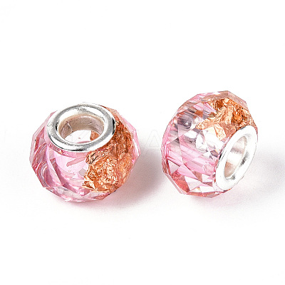 Transparent Resin Rondelle European Beads RESI-N044-01E-1
