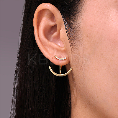 Punk Chic Brass Pave Clear Cubic Zirconia Stud Earrings LK0340-1