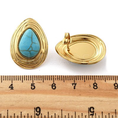 201 Stainless Steel Teardrop Stud Earrings EJEW-P304-08G-1