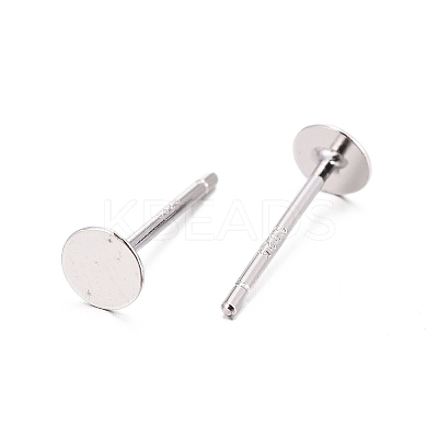 Anti-Tarnish Rhodium Plated 925 Sterling Silver Earrings Findings STER-P032-15-4mm-1