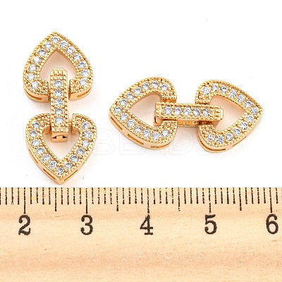 Brass Micro Pave Clear Cubic Zirconia Clasps KK-D048-03G-1