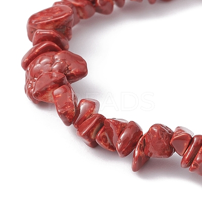 Natural Dyed Howlite Chips Stretch Bracelets BJEW-JB09754-02-1