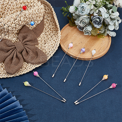 9Pcs 9Colors Brass Acrylic Kilt Pins for Women JEWB-DR00007-1