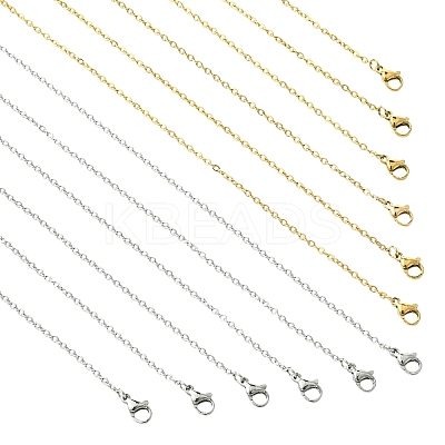 10Pcs 304 Stainless Steel Cable Chain Necklaces NJEW-YW0001-25G-1