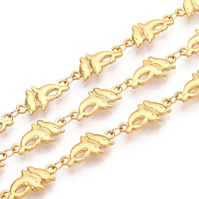 Ocean Theme Brass Dolphin Link Chains CHC-T017-01D-1