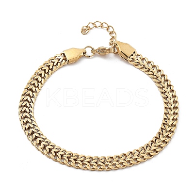 Ion Plating(IP) 304 Stainless Steel Chains Bracelets BJEW-U017-02G-1