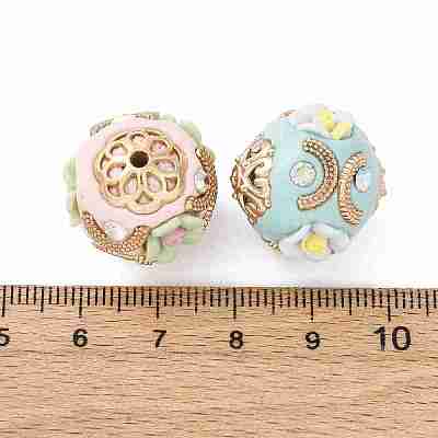 Handmade Resin Indonesia Round Beads IPDL-P005-05KCG-M-1