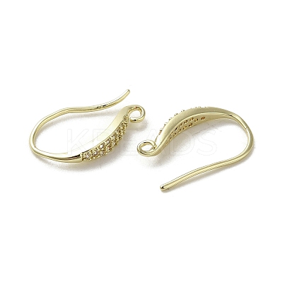 Brass Micro Pave Cubic Zirconia Earring Hooks KK-C048-14D-G-1