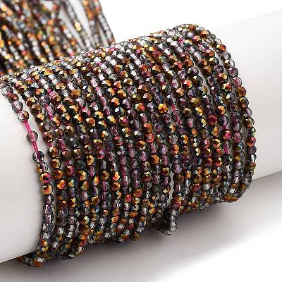 Transparent Electroplate Glass Beads Strands GLAA-H021-01A-HP05-1