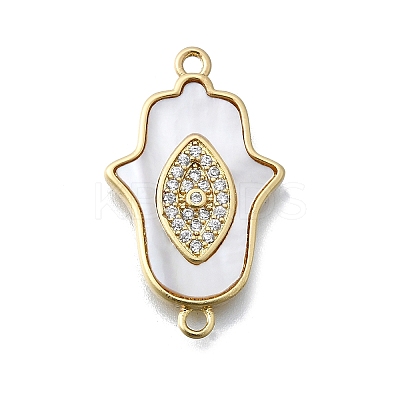Hamsa Hand Connector Charms KK-V010-02G-01-1