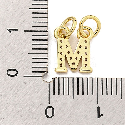 Initial Letter Brass with Cubic Zirconia Charms KK-Q814-26M-G-1