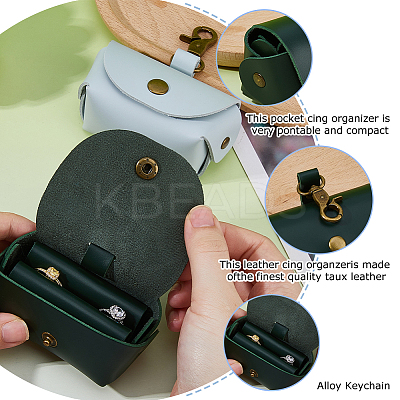 PU Leather Pet Collar Wedding Ring Bearer Pouches AJEW-WH0270-935A-1