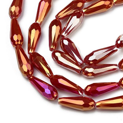 Electroplated Opaque Glass Beads Strands X-EGLA-L015-FR-B24-01-1