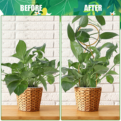4Pcs 4 Styles Iron Flower Plant Supports FIND-CN0001-62A-1