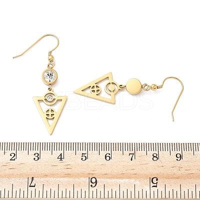 304 Stainless Steel Triangle Dangle Earrings EJEW-Z129-20G-1