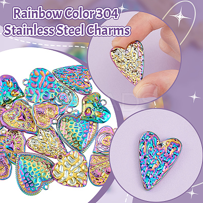 16Pcs 8 Styles 304 & 201 Stainless Steel Pendants STAS-GA0001-56-1