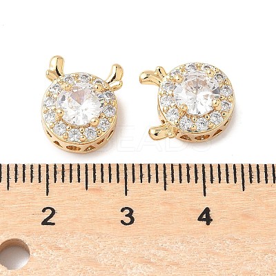 Brass Micro Pave Cubic Zirconia Beads KK-G531-01G-03-1