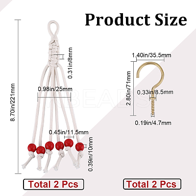 Wood Bead Banana Hangers AJEW-WH0415-10A-1