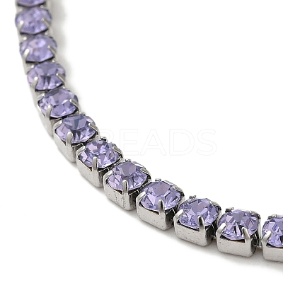 304 Stainless Steel Rhinestone Cup Chain Bracelets BJEW-S002-01A-1