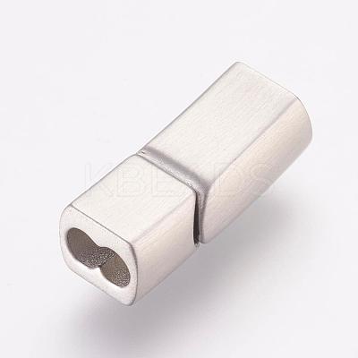 Tarnish Resistant 304 Stainless Steel Magnetic Clasps with Glue-in Ends STAS-K145-31P-1