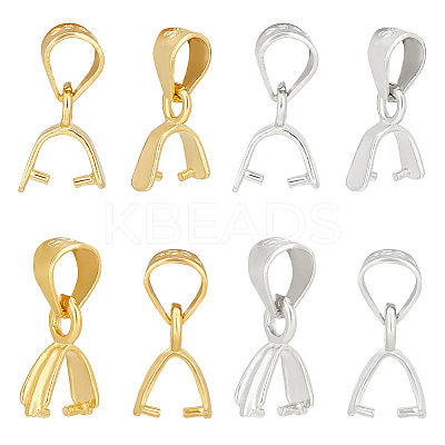 8Pcs 4 Style Sterling Silver Ice Pick Pinch Bails STER-PH0001-52-1