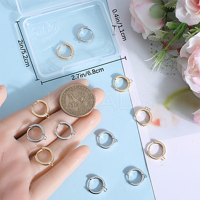 16Pcs 2 Colors Brass Hoop Earrings Findings KK-BBC0013-93-1