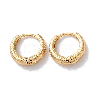 Texture Rings Brass Hoop Earrings for Women EJEW-B056-02G-02-1