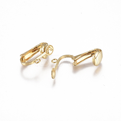304 Stainless Steel Clip-on Earrings Findings STAS-L234-136G-1