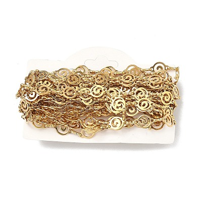 304 Stainless Steel Spiral Link Chains CHS-G046-01G-1-1