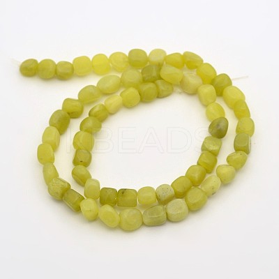 Natural Lemon Jade Bead Strands G-P070-01-1