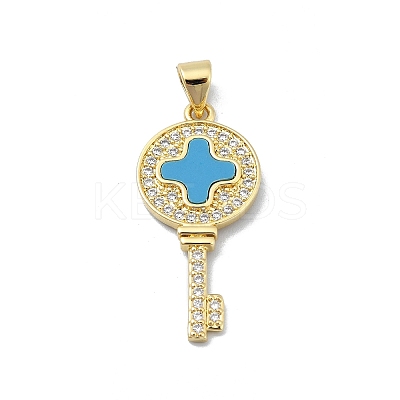 Brass Micro Pave Clear Cubic Zirconia Pendants KK-A221-03C-G-1