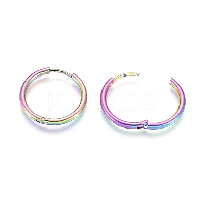 Ion Plating(IP) 304 Stainless Steel Huggie Hoop Earrings LS-EJEW-F111A-20mm-Y-1