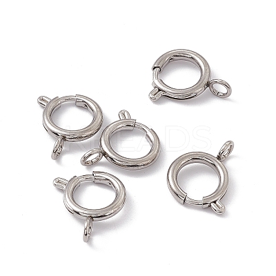 Non-Tarnish 201 Stainless Steel Spring Ring Clasps STAS-J401-LD022-12-1