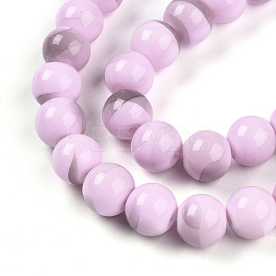 Baking Paint Glass Beads Strands DGLA-N013-10mm-08-1