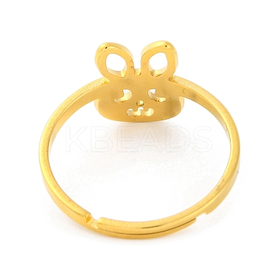 Animal 201 Stainless Steel Adjustable Rings for Women RJEW-D082-05H-1