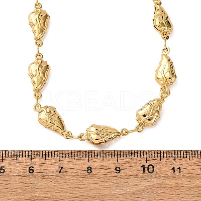 304 Stainless Steel Leaf Link Chain Necklaces for Women NJEW-G178-10G-1