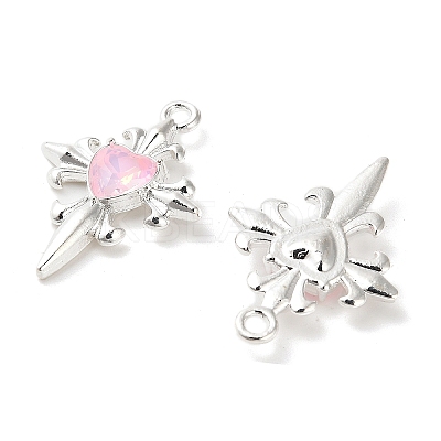 Rack Plating Alloy Rhinestones Pendants PALLOY-D028-06A-S-RS-1