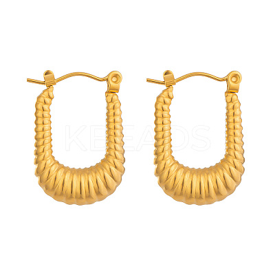 Textured 304 Stainless Steel Hoop Earrings for Women ZR7254-1