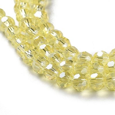 Electroplate Glass Bead Strands X-EGLA-R015-4mm-26-1