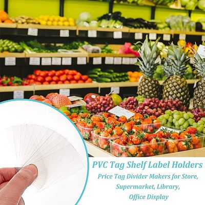 PVC Tag Shelf Label Holders LS-FIND-WH0038-08-1