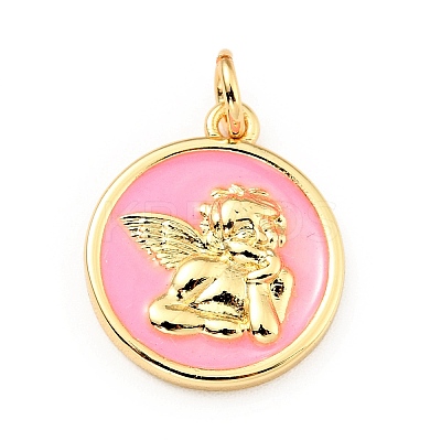 Brass Enamel Pendants KK-G416-38G-01-1
