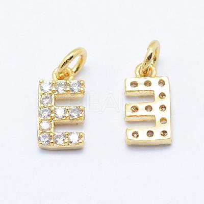 Brass Micro Pave Grade AAA Cubic Zirconia Charms ZIRC-P067-11G-E-NR-1