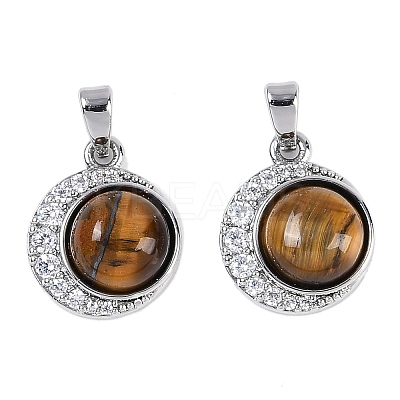 Brass Cubic Zirconia Pendants KK-U043-53P-04-1