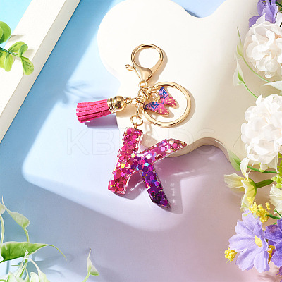 Alloy Resin Butterfly Keychains KEYC-TADJ0002-02G-K-1