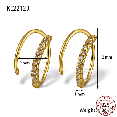 925 Sterling Silver Micro Pave Cubic Zirconia Hoop Earrings CB9976-2-1