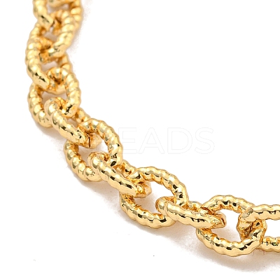 Twist Brass Cable Chain Bracelets for Women BJEW-G703-05G-1