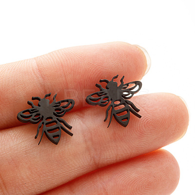 Bees 201 Stainless Steel Stud Earrings FS-WGD71BE-01-1
