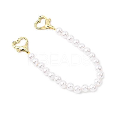 ABS Plastic Imitation Pearl Round Beaded Purse Decorative Chains HJEW-JM04460-1