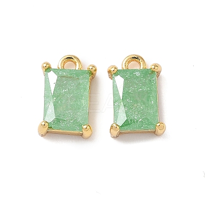 Brass Crushed Ice Cut Cubic Zirconia Pendants KK-D024-25C-G-1